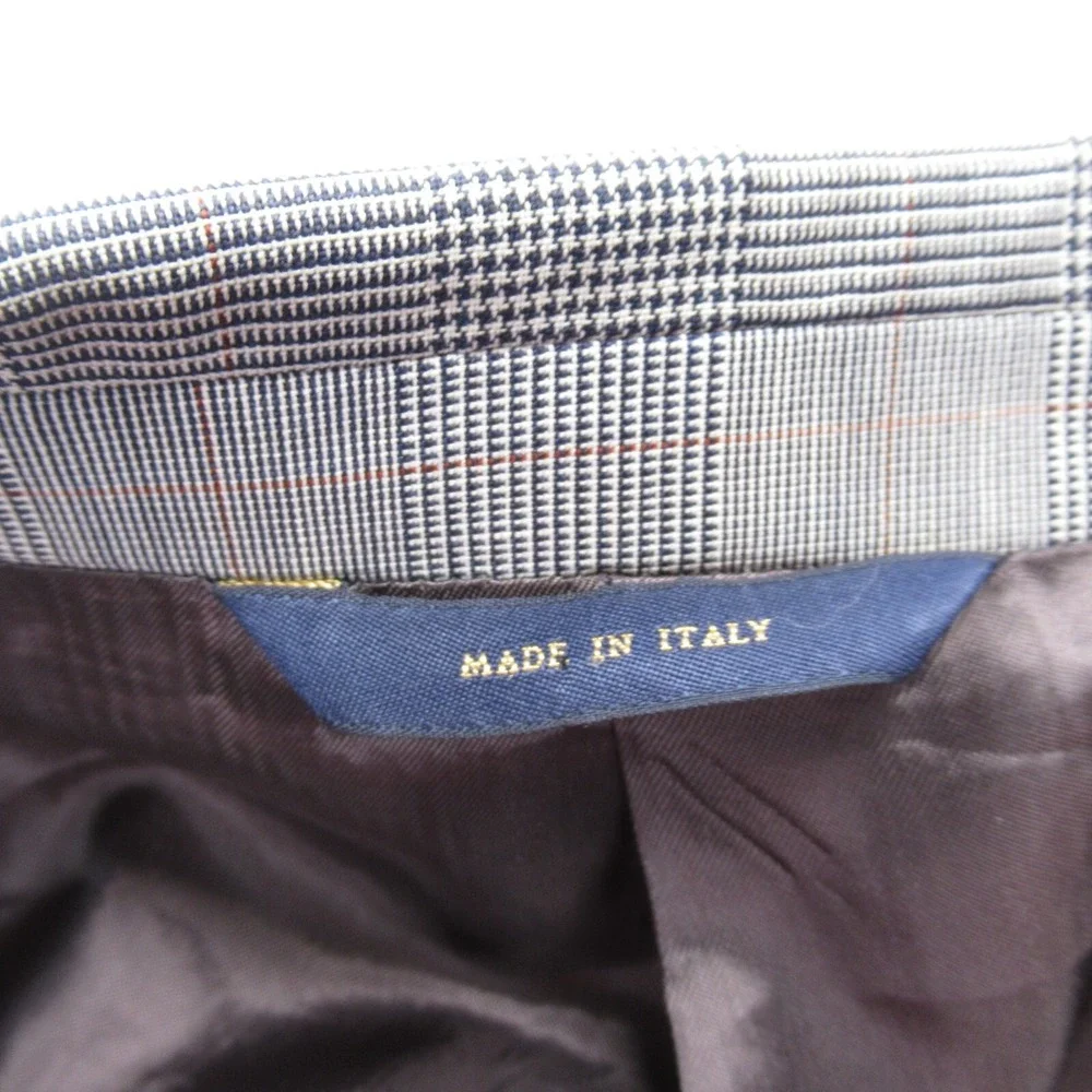 Brooks Brothers Loro Piana Wool Madison Blazer Men 47L White Black Plaid 1818